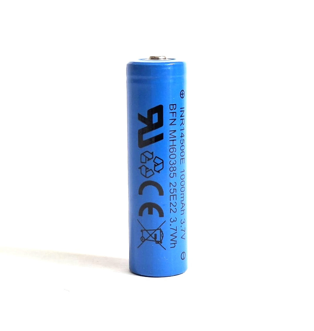 Enerpower ICR14500 Li-Ion 14500 AA 3.6V 800 mAh button top