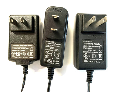 US ENERpower power supply 12V AC-DC 0.5A, 1A, 2A UL 5.5 x 2.1 mm