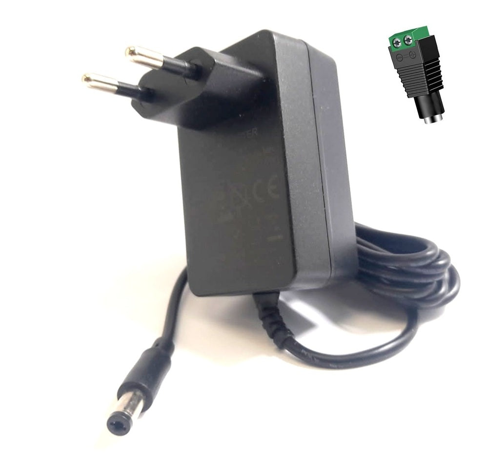 24 Watt / 12V LED Netztzteil AC-DC 2A Ausgang 5.5 x 2,1 mm EU (GS)