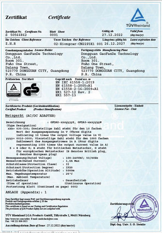 24 Watt / 12V LED Netztzteil AC-DC 2A Ausgang 5.5 x 2,1 mm EU (GS)