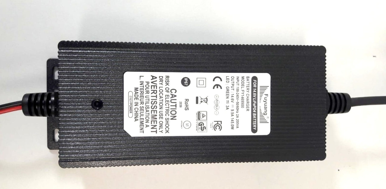 9,9A IP67 Ladegerät für 12V Akkus LiFePO4 Krokodil (150W) 4S