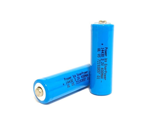 ENERpower 14430 LifePo4 3.2V 400 mAh 2C button top 