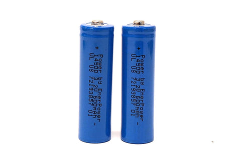 ENERpower LiFePO4 14500 (AA) 3,2V 600 mAh 2C (CEI) Bouton saillant