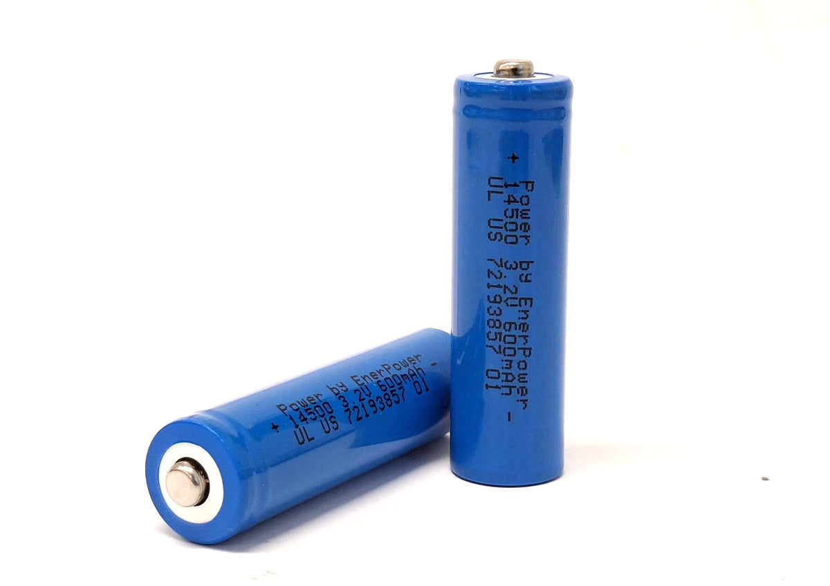 ENERpower LiFePO4 14500 (AA) 3,2V 600 mAh 2C (CEI) Bouton saillant