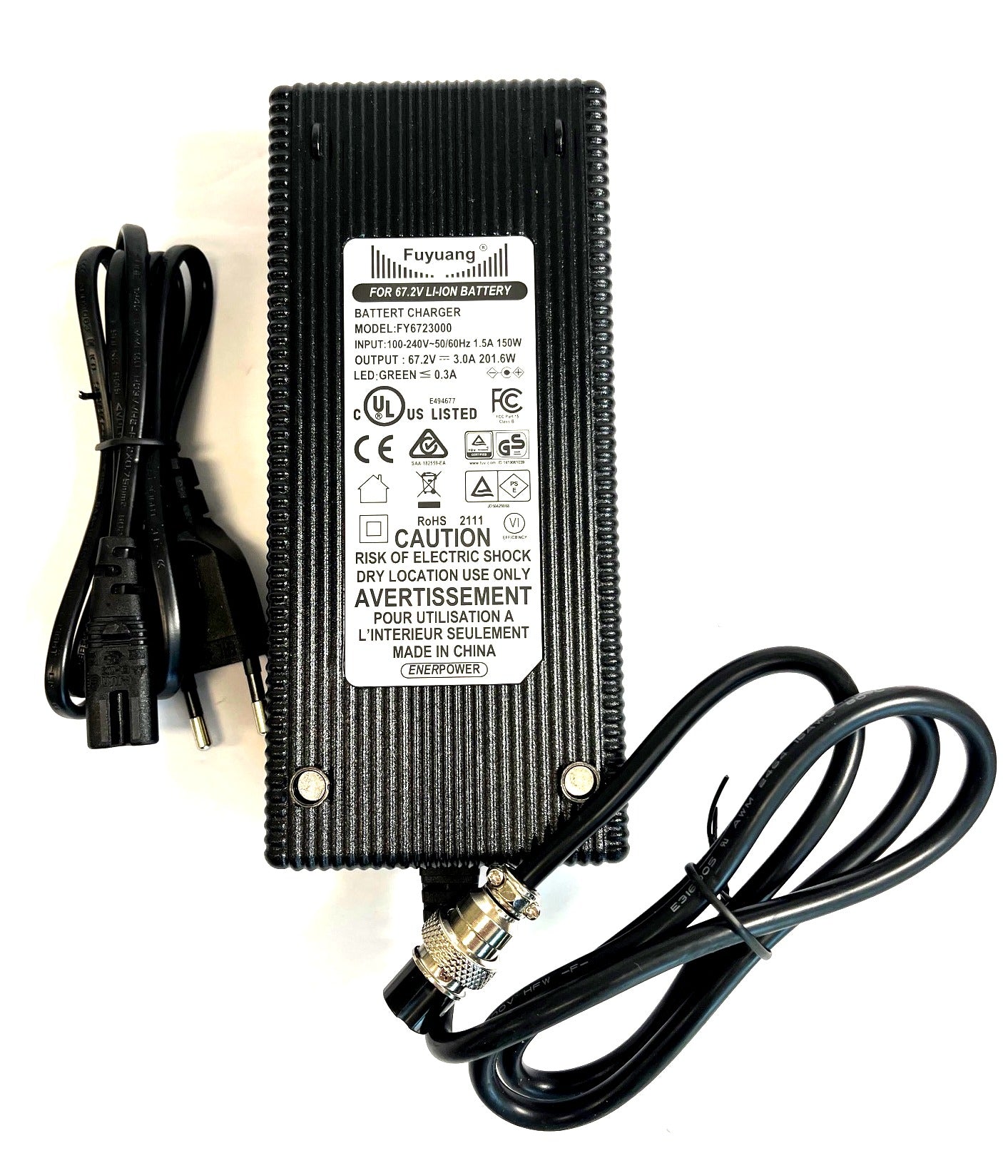VSETT replacement charger 67.2V for Li-Ion batteries 60V 3A 210W GX16