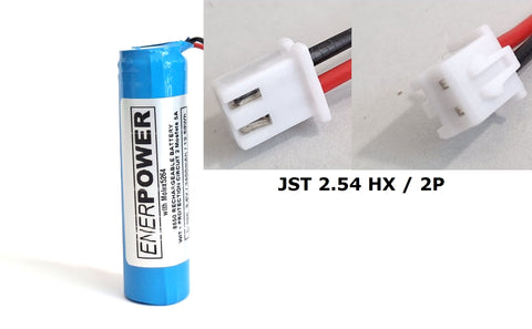 JST 2.54 HX / 2P ENERpower 1S1P Li-Ion-Akku 3,6V-3,7V 3200 mAh
