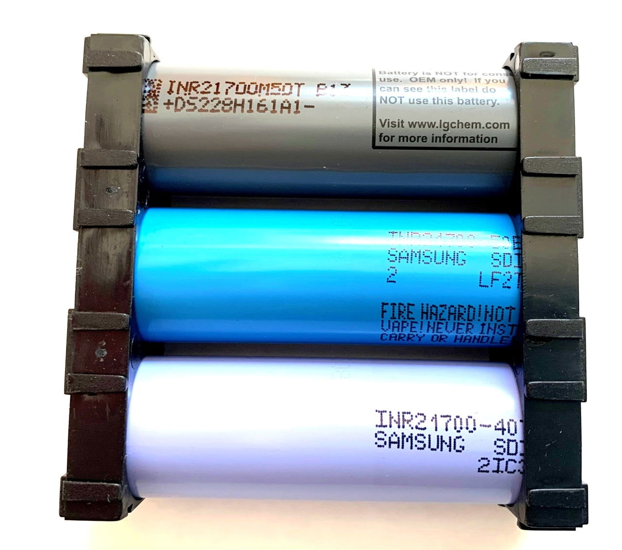 21700 Zellenhalterung Abstandhalter Kunststoff für 3 x 21700 Akkuzellen - Enerprof