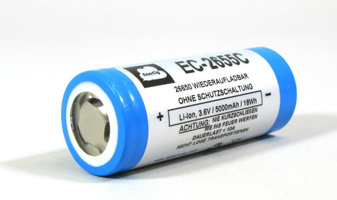 Enercig 26650 5000mAh 3.6V Li-Ion battery cell 1C