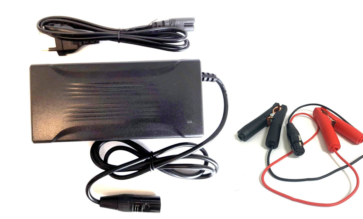 5A charger C150 28.8V 150 Watt for 24V LiFePo4 batteries crocodile clips (adapter)