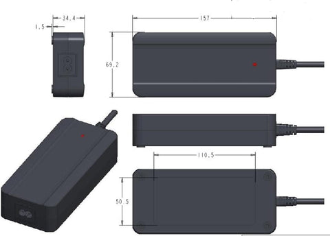 29.4V 2.5A XLR-3 ENERpower charger for Cortina Ecomo 24V Li-Ion batteries