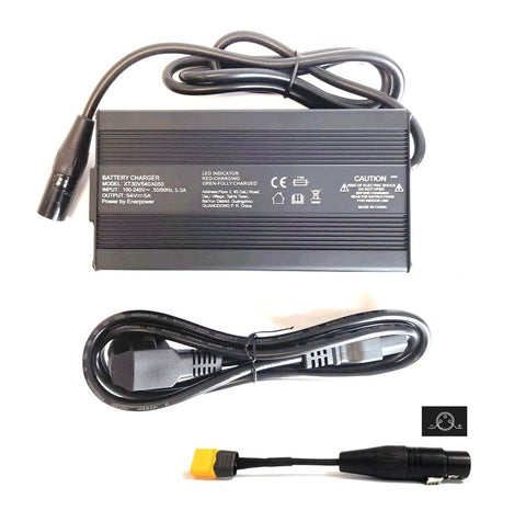 5A Ladegerät XT30 54V 270 Watt für 48V LiFePo4 Akkus XT-60 Aktiver Lüfter Krokodilklemmen