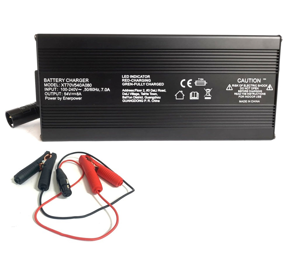 8A charger XT70 54V 432 Watt for 48V LiFePo4 batteries Active fan