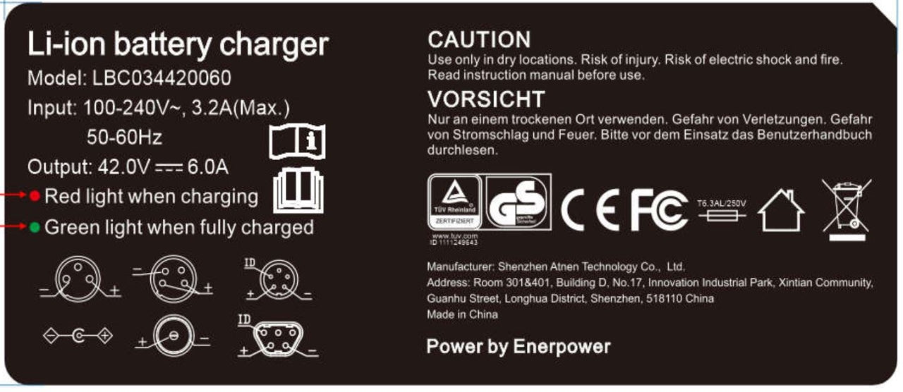 6A Atnen Ladegerät 42V 252 Watt für 36V-37V Li-Ion Akkus GS XLR-3 - 6A Atnen Ladegerät 42V 252 Watt für 36V-37V Li-Ion Akkus GS XLR-3 - #tag1#  - #tag2# - #tag1# - #tag2# - #tag3#