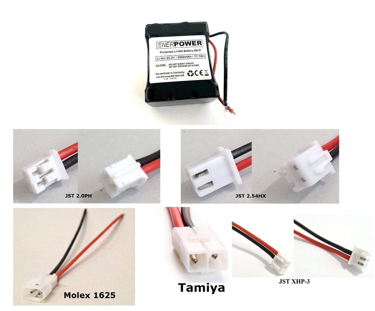 Molex 1625 ENERpower Akku Li-Ion 6S1P 21,6V-22,2V 3400Ah 5A PCM 3 x 2