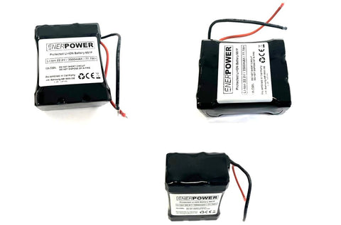 3 x ENERpower Akku für SGM P-1 Scheinwerfer (LED-Wash-Leuchte) Li-Ion 6S1P 21,6V-22,2V 3400Ah Open-end 3 x 2