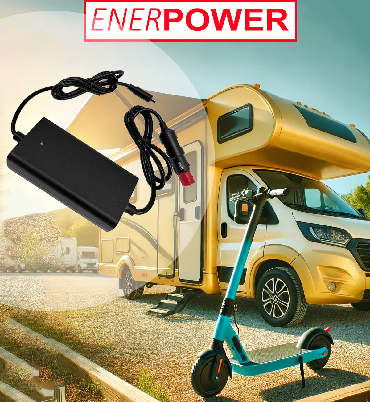 12V-24V 2A DC+ for 36V Li-Ion batteries car charger (42V) for Odys Alpha X10, X3 Pro, Pax eScooter DC+ 