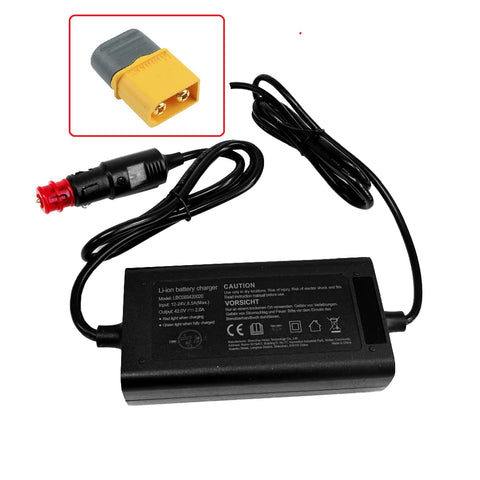 Enerpower DC-DC 12V-24V replacement charger (42V) for Li-Ion batteries 36V 2A XT-60 male