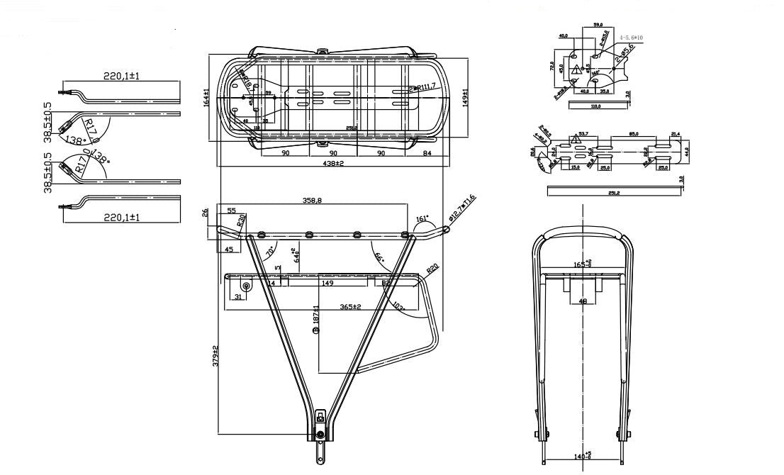 Gepäckträger Universal 26 - 28 Zoll Typ FME0006 für Pedelecs Hinterrad - Enerprof