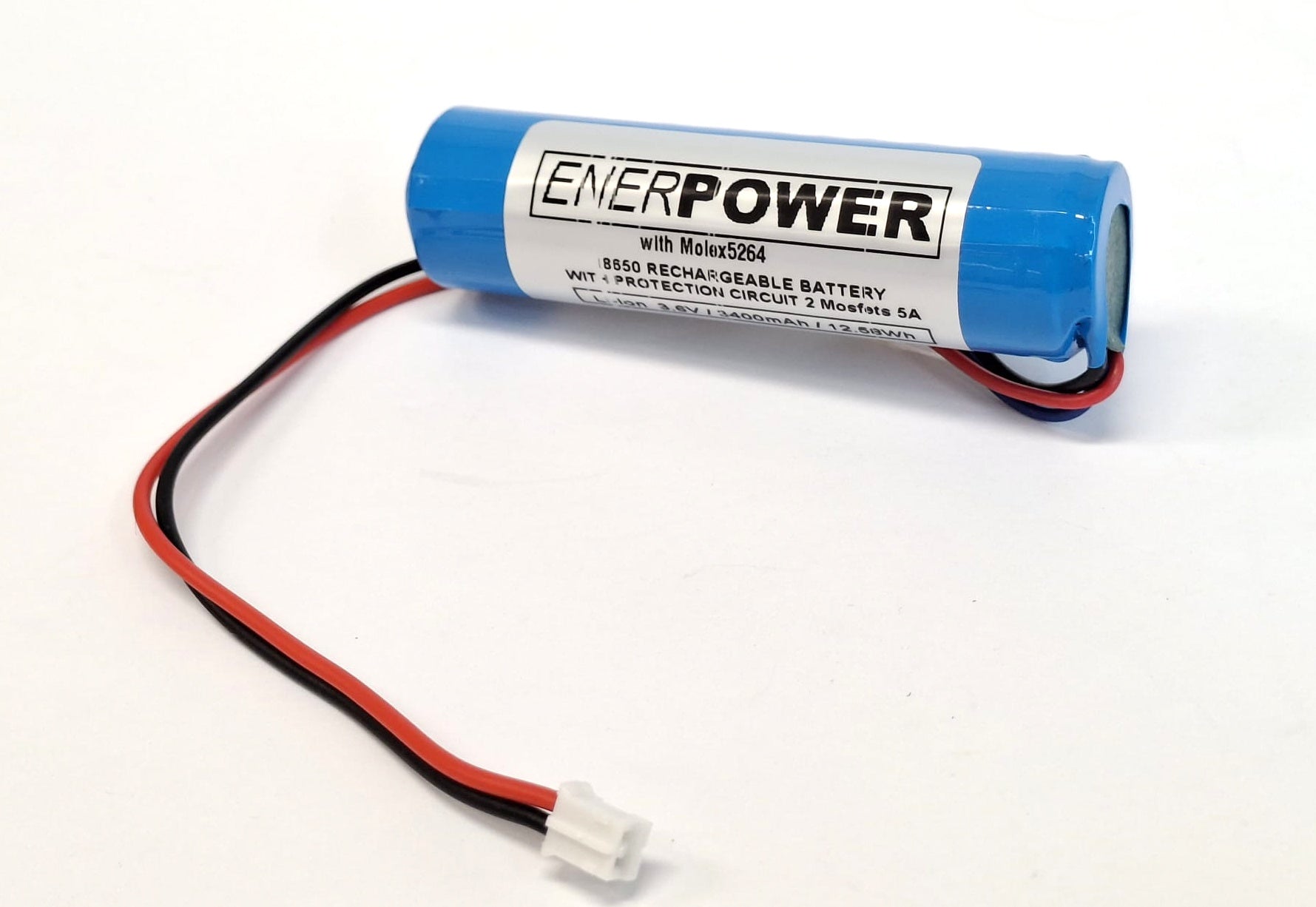 ENERpower 1S1P Li-Ion-Akku 3,6V-3,7V 3200 mAh mit JST PH 2.0 2-Polig