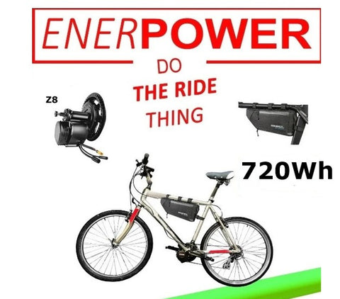720Wh Kit 48V Tongsheng Motor TSDZ8 250 Watt in Rahmentasche