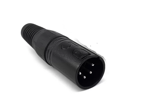 XLR-Kabelstecker, 4-polig, Schwarz, XLR-4 männlich