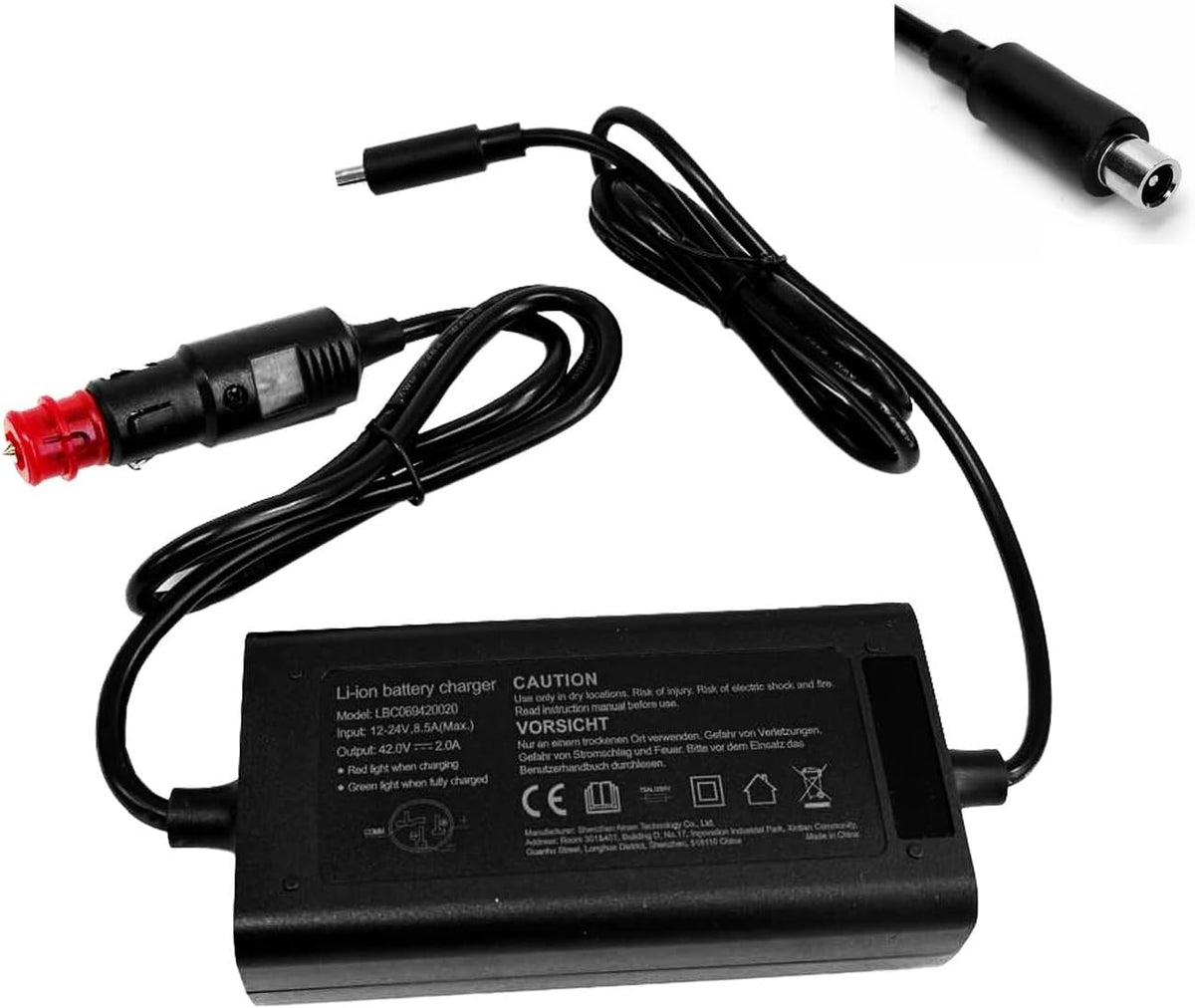 Streetbooster One, Sirius, Two, Vega Enerpower DC-DC 12V-24V Ersatzladegerät (42V) für 36V Modelle DC+