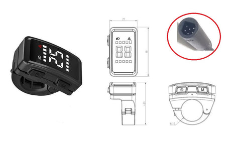 Display Enerpower DZ40 Tongsheng compatible 6-pins (150 cm cable)