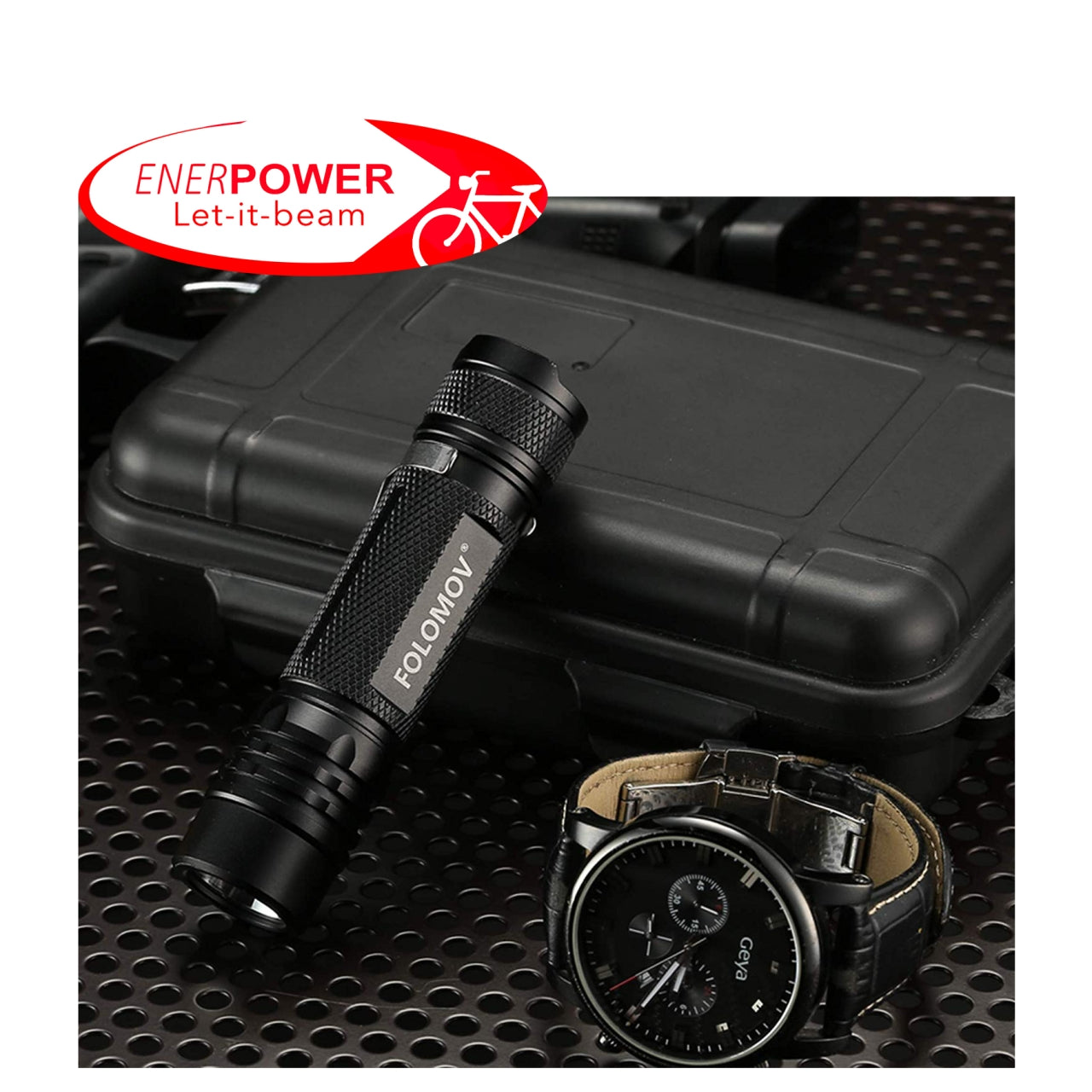 ENERpower Folomov S18650 Lamp 900L + Battery + Bike Mount