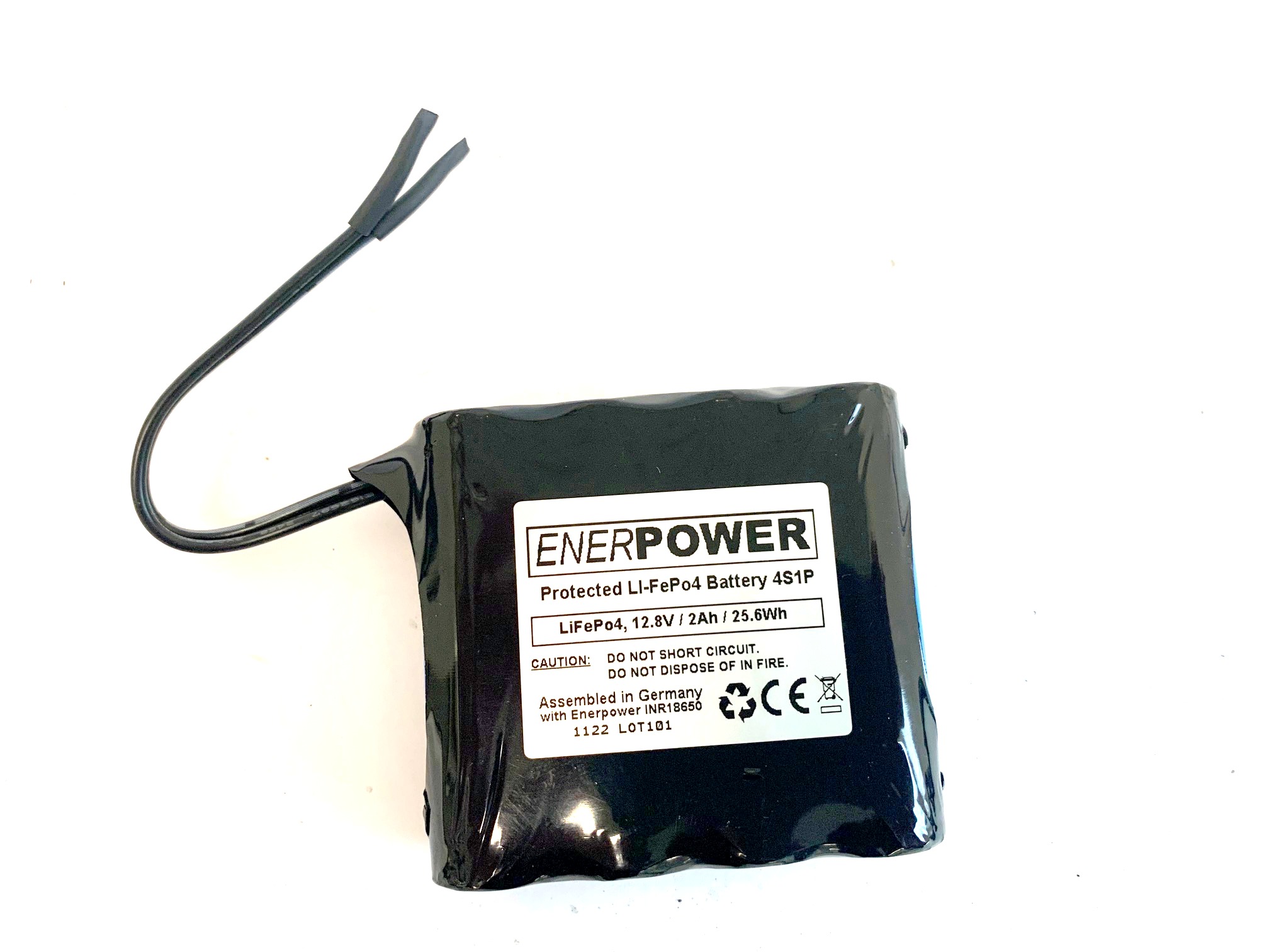 ENERpower 12V LiFePO4 4S1P 18650  1800 mAh Open-End Kabel 