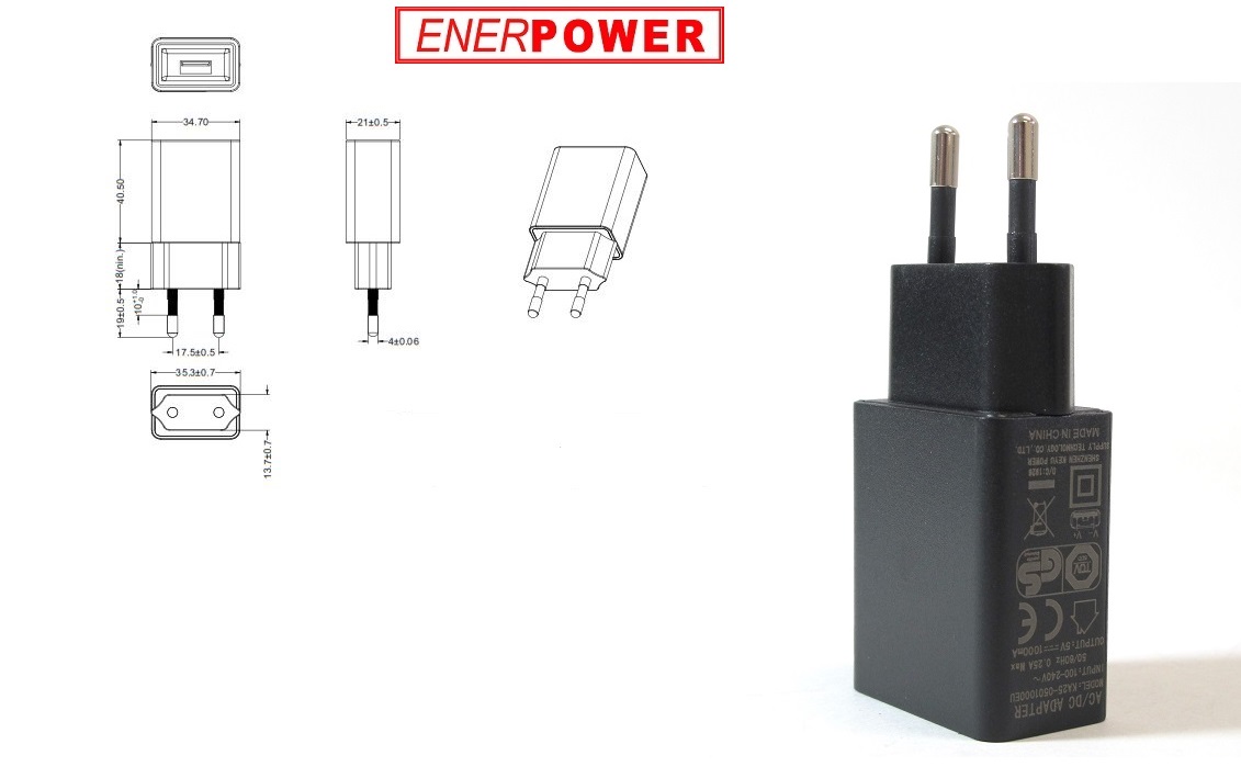 ENERpower EP-5W 5V 1A Schwarz 5W USB (GS)