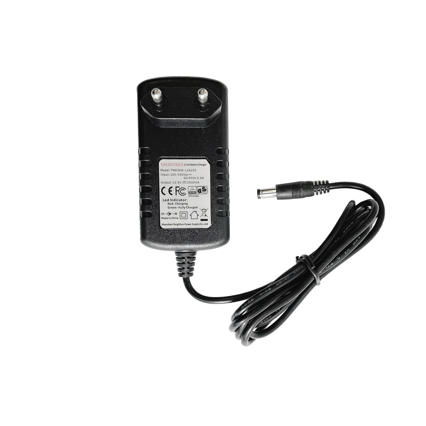 3S Charger for Li-Ion-Batteries 10.8V-11.1 2A Round Plug Wall