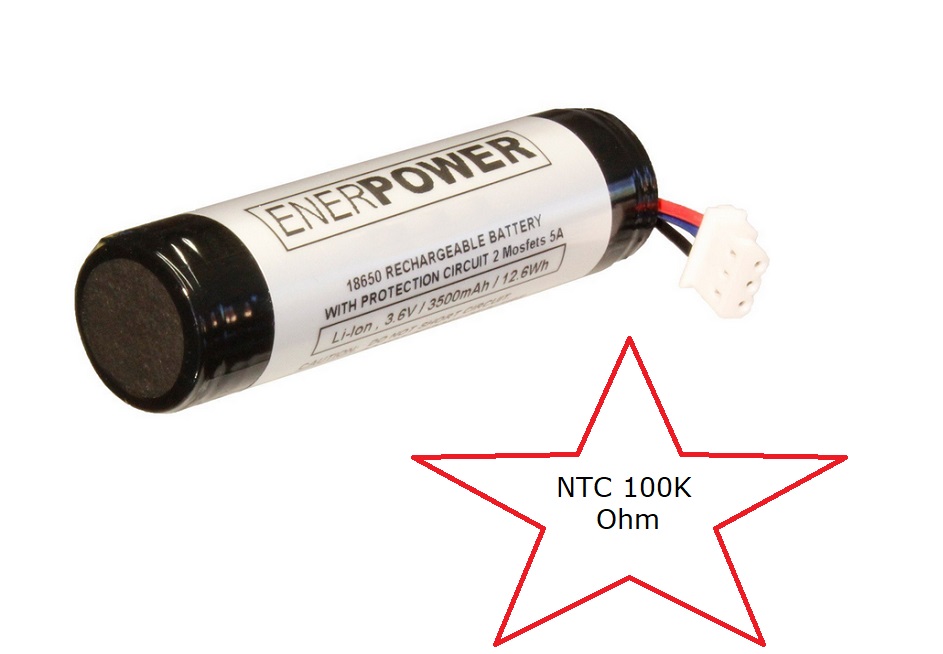 ENERpower Li-Ion industrial  Battery 3.6V-3.7V 3200 mAh with NTC 100k Ohm