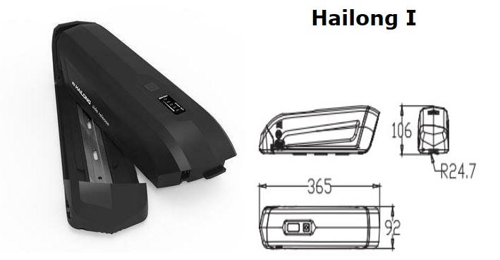 HaiLong I Rahmenakku Li-Ion 36V 11,4Ah Side Release