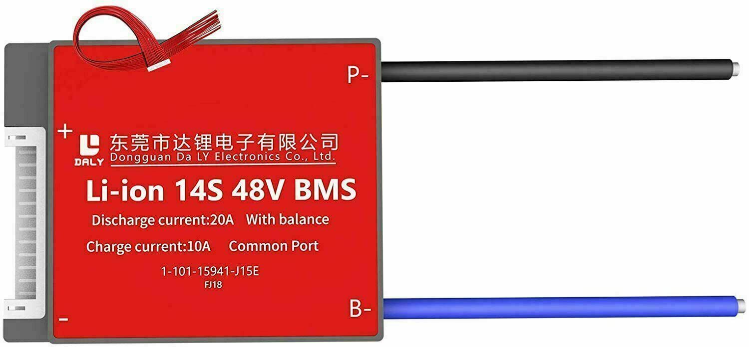 DALY BMS 14S 20A für Li-Ion Akkus 52V (50,4V - 51,8V) 