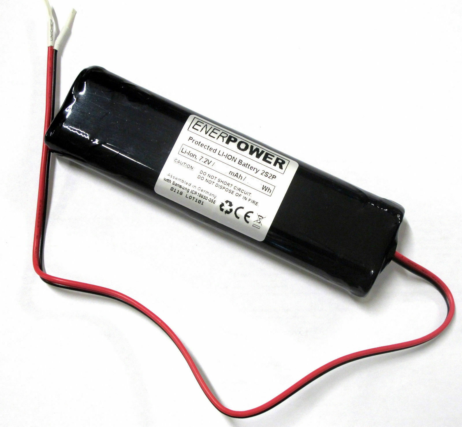 ENERpower 2S2P Akku 10Ah Li-Ion 7,2V- 7,4V Open-End Kabel Format Stick Basic / LED: Basic