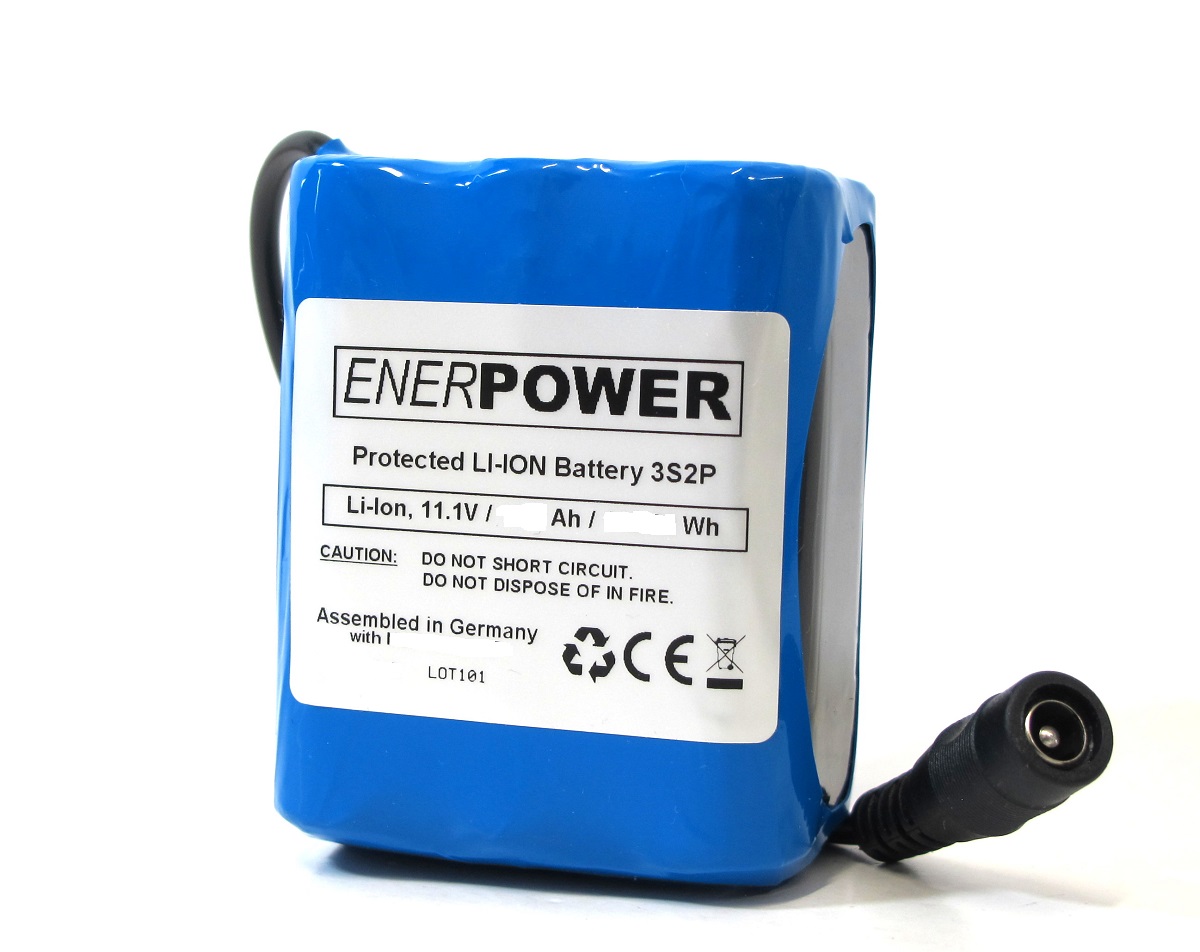 ENERpower Battery 10.8V-11.1V (12V) 7700  mAh with Round Plug (3x2)