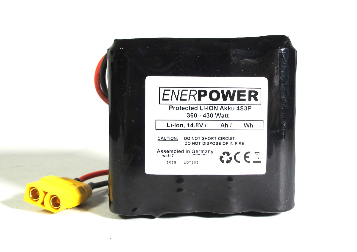ENERpower 4S3P High-Discharge battery 14.4V-14.8V 9000 mAh Li-Ion 35A XT90 500W