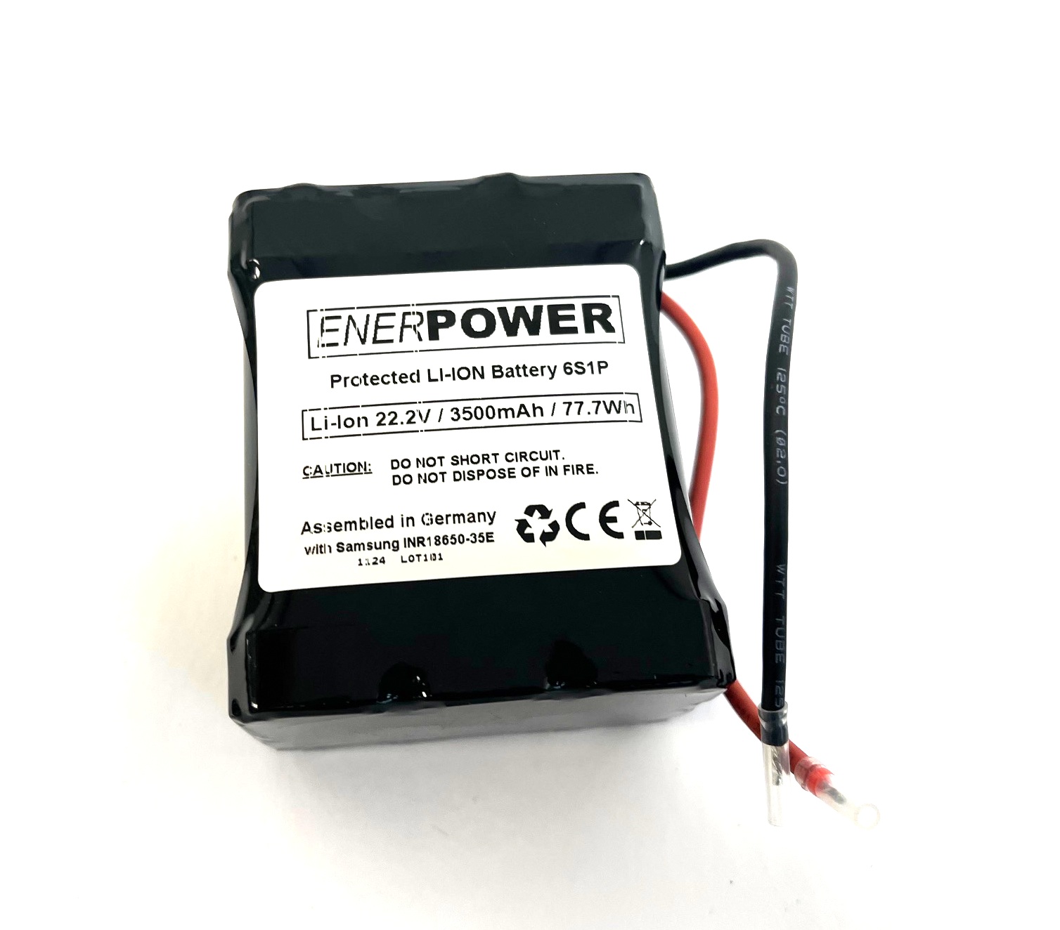 ENERpower Akku Li-Ion 6S1P 21,6V-22,2V 3400Ah 5A PCM Open-end 3 x 2