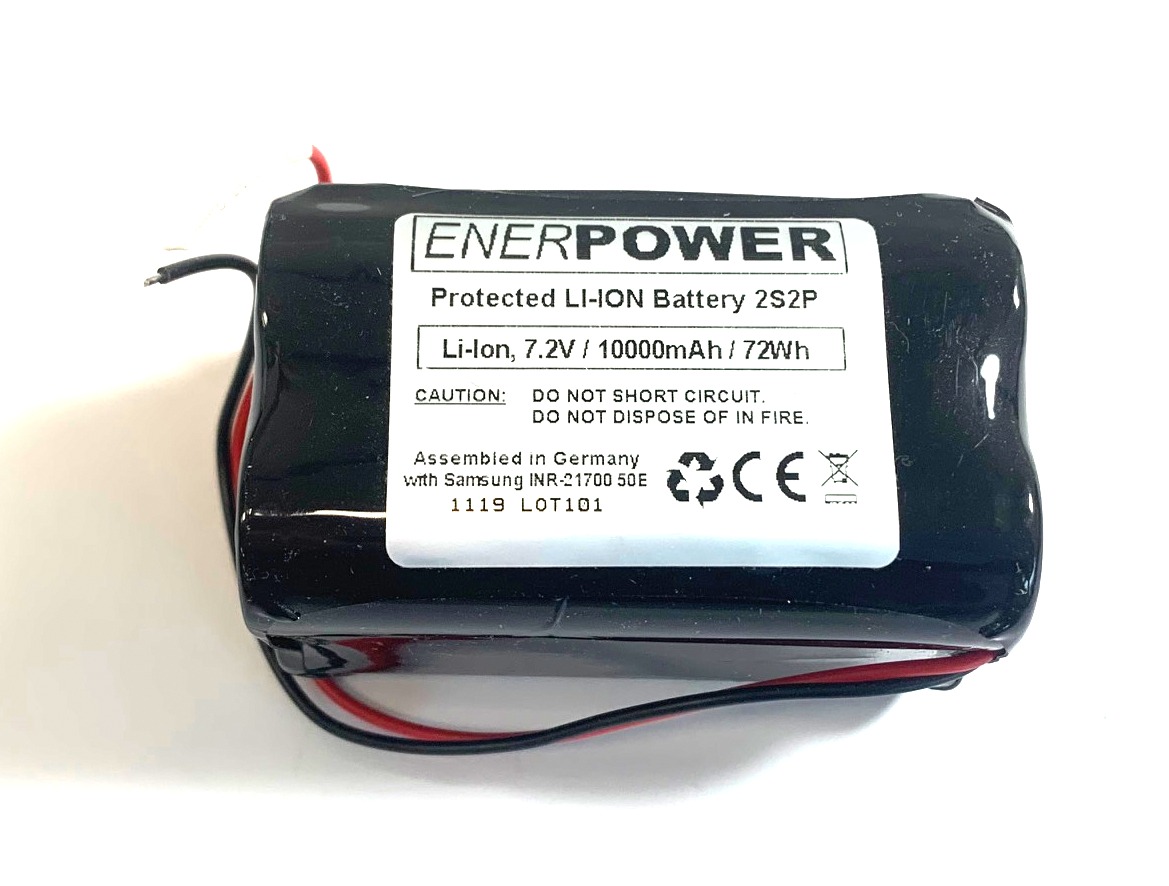 ENERpower 2x1 Battery 7.4V 10000 mAh Open-end cables