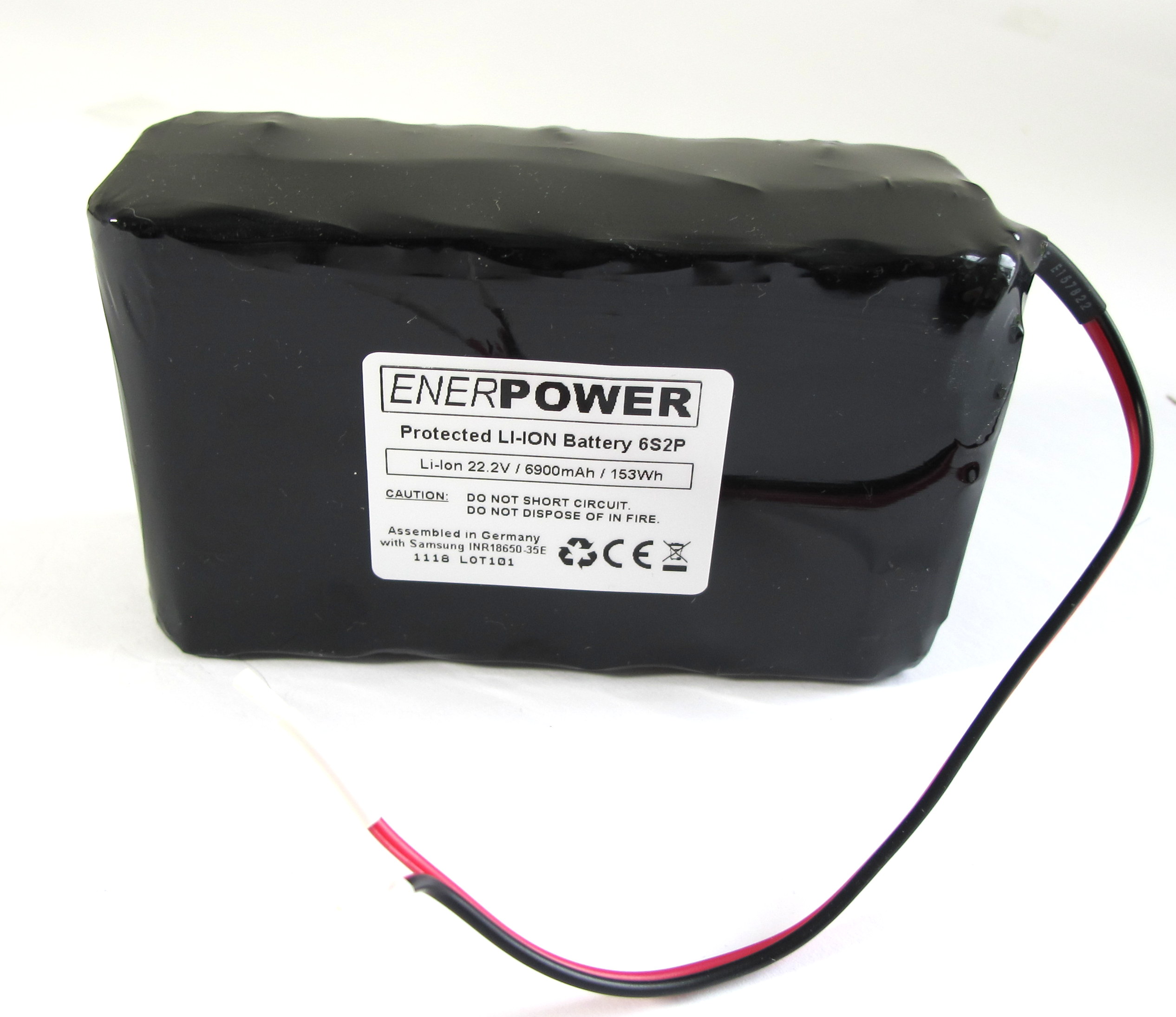ENERpower Akku Li-Ion 6S2P 21,6V-22,2V 6,9Ah 5A PCM Open-End
