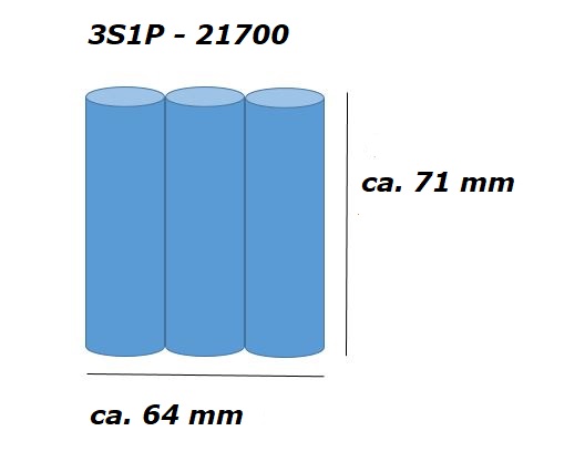 ENERpower 3S1P 11,1V Akku (12V) 5000mAh (55Wh) Rundstecker 3x1