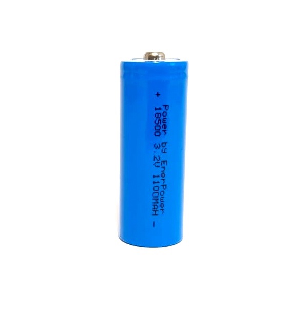 ENERpower 18500 LiFePo4 3.2V 1100 mAh 2C Button-Top