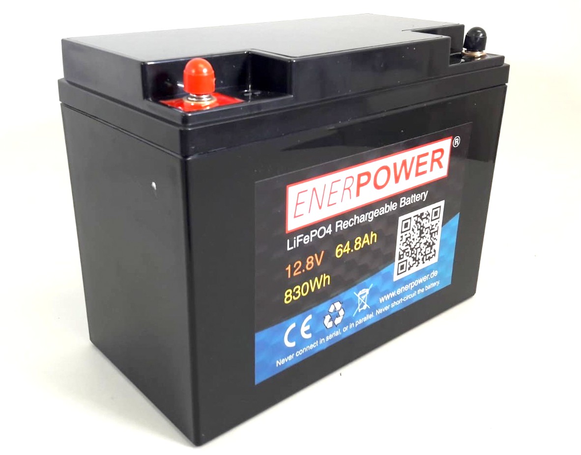 ENERpower LiFePO4 12V (12,8V) 64,80Ah 820Wh (640 Watt) 
