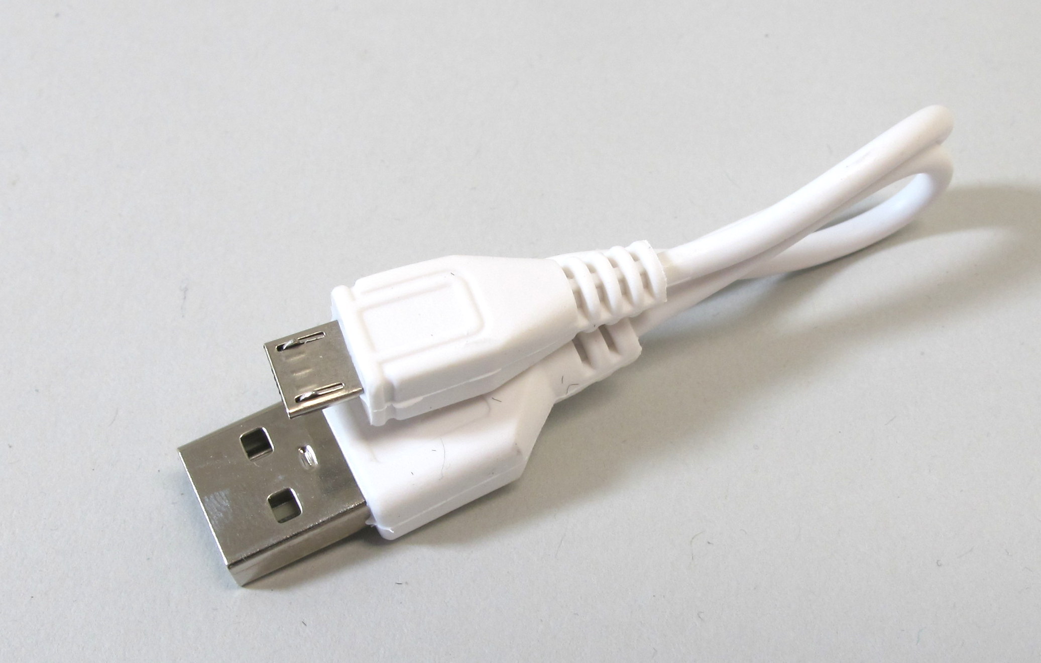 5V USB cable to Micro USB, white 25 cm
