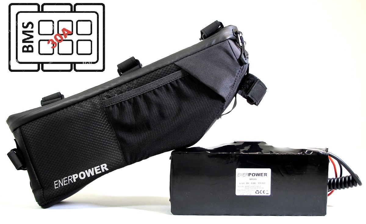 Softpack Battery 36V 16Ah / 20Ah Smart BMS 30A in Enerpower frame Bag