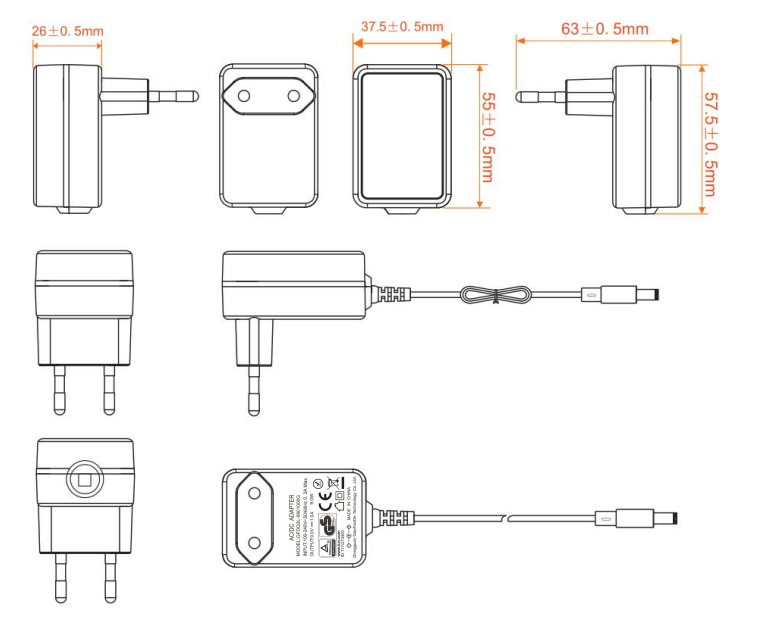 Netzteil 9V  1A Ausgang (9W) 5.5 x 2,1 mm EU für JOYO Multi-Effektgeräte (GS) 