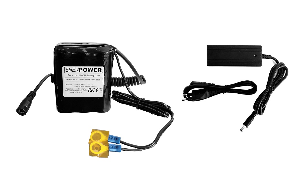 ENERpower 3S3P 11.1V battery (12V) 15Ah 165 Wh 3 x 3 for Echosounder