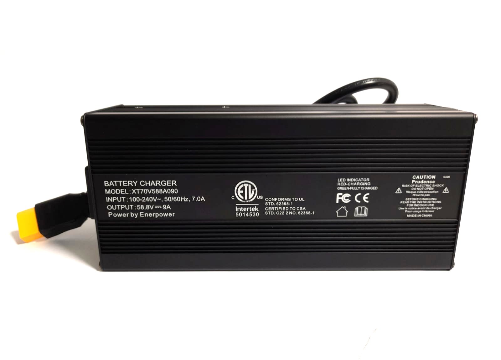 9A XT70 Charger 58.8V 9A  for 52V Batteries Li-Ion With Fan 