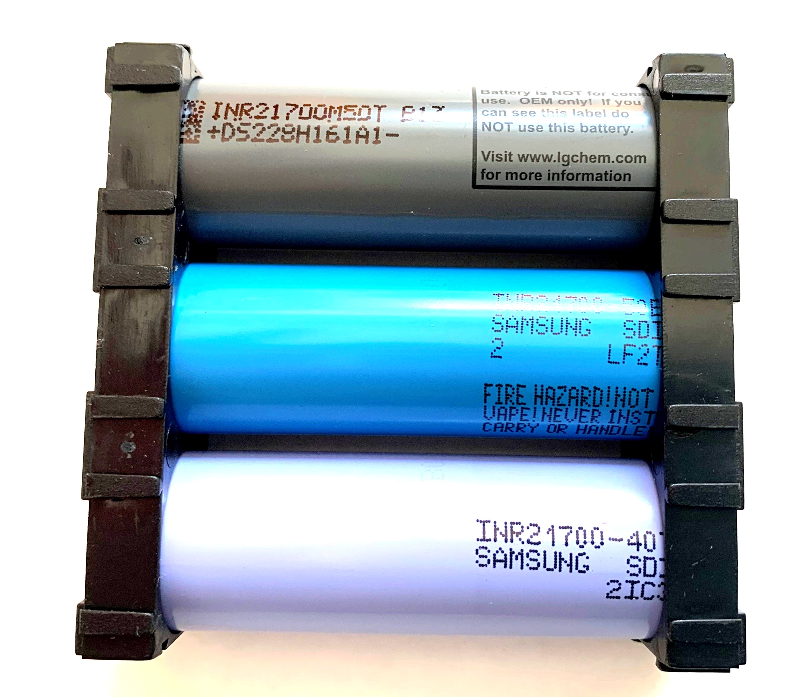 Battery Spacer holder for 3 batteries size 21700