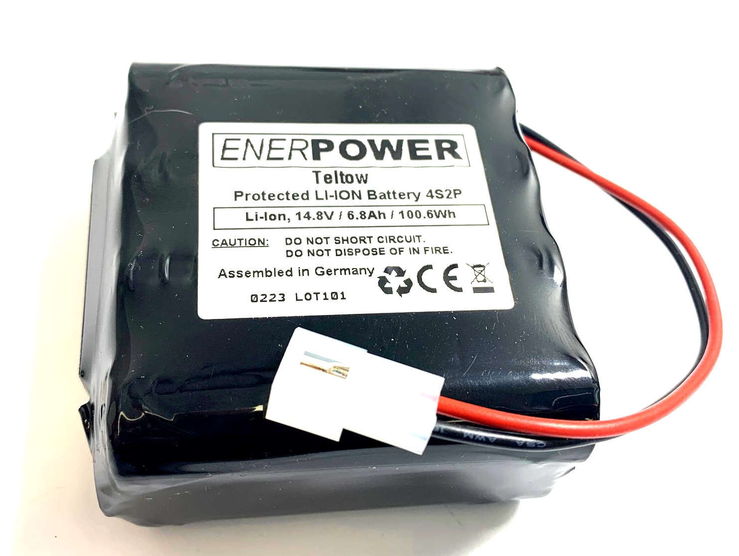 ENERpower Teltow Battery 14.4V (4S2P) 6900 mAh -for MyTinySun, Lupine Alpha with Molex - LED